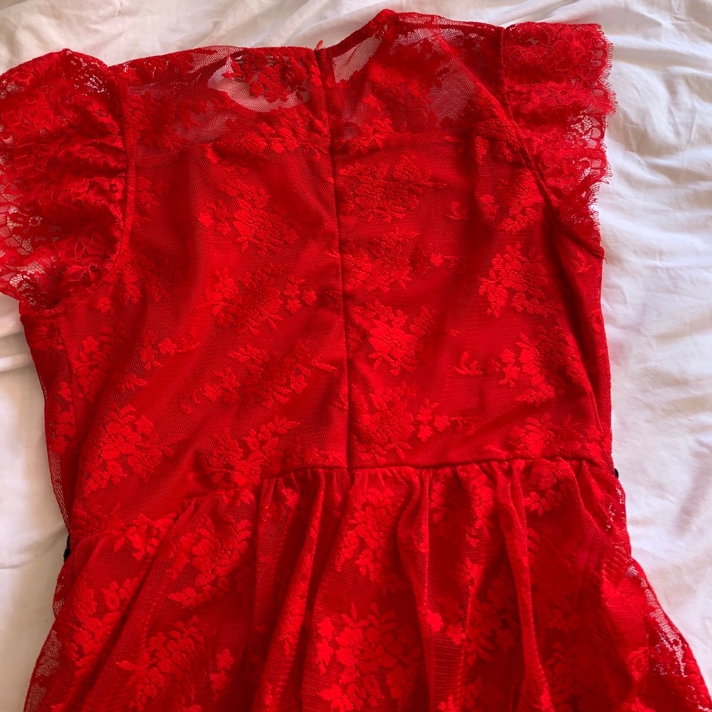 D-Signed Disney Coco Girls Red Lace Dress Velvet - Picture 3 of 4